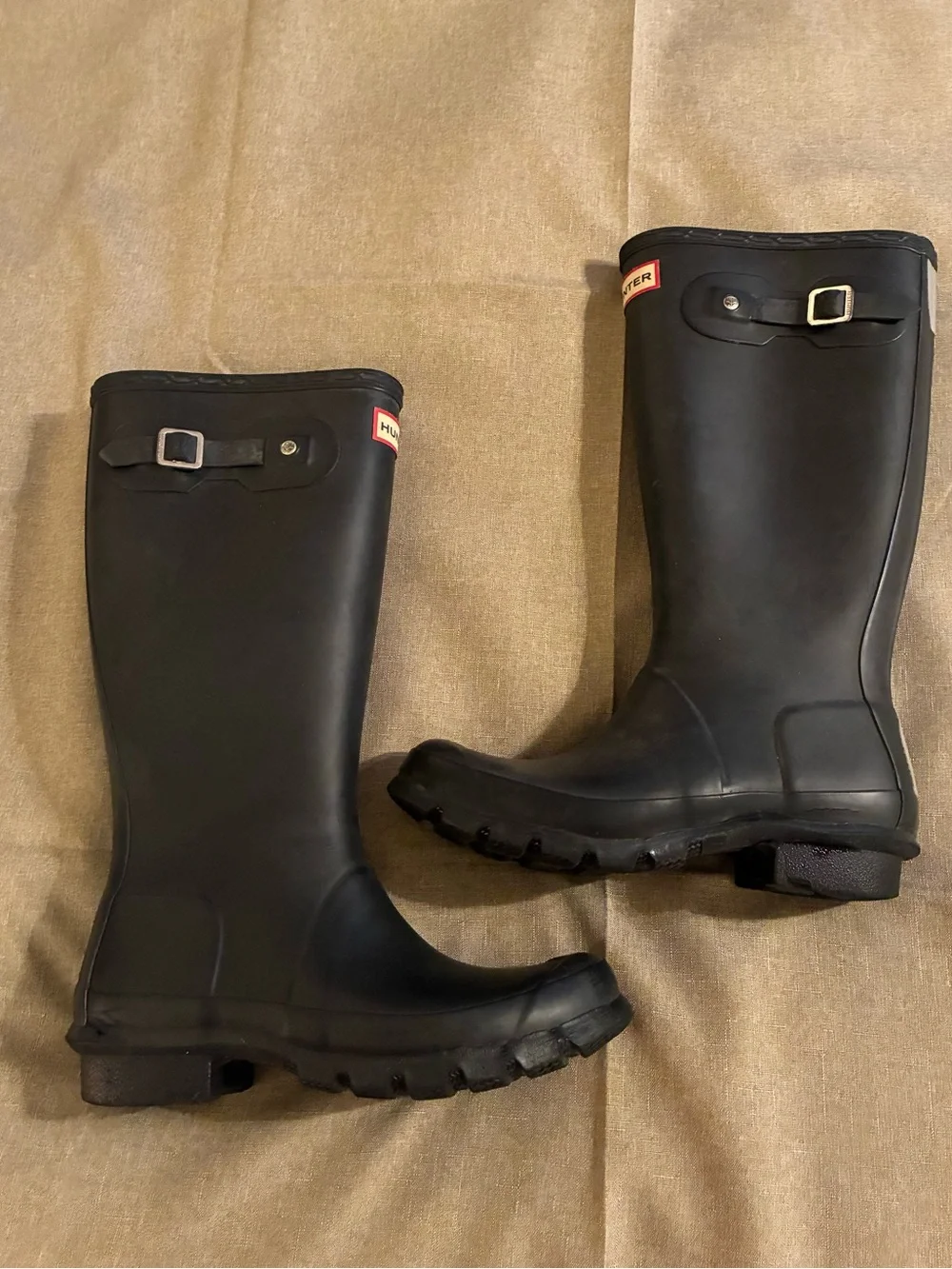 Hunter Big Kids’ Original Tall Rain Boots Black Girls Sz 5/Boys 4 Waterproof EUC